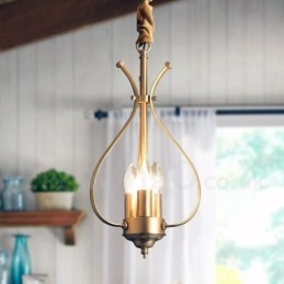 Candelabru cu pandantiv din alamă, retro, rustic, de lux, cu 4 lumini
