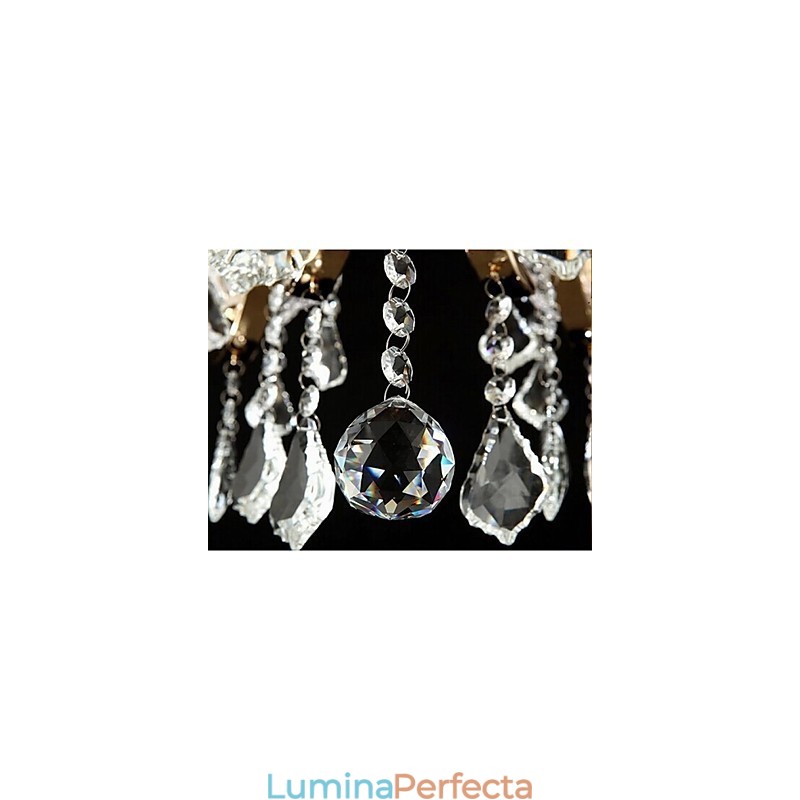 Candelabru de cristal din fier forjat din aur de calitate superioară 8 lumini