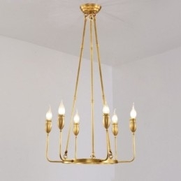 Candelabru cu pandantiv din alamă, retro, rustic, lux, cu 8 lumini