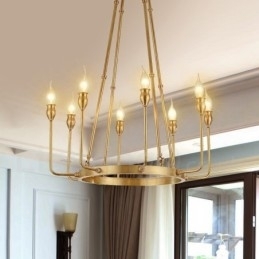 Candelabru cu pandantiv din alamă, retro, rustic, lux, cu 8 lumini