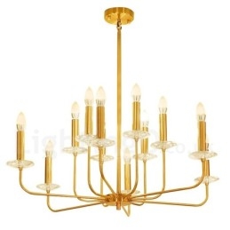 Candelabru cu pandantiv din alamă, retro, rustic, de lux, cu 12 lumini