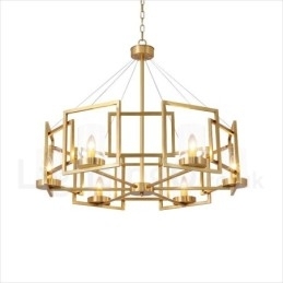 Candelabru cu pandantiv din alamă, retro, rustic, de lux, cu 6 lumini, cu abajur din sticlă