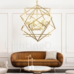 Candelabru cu pandantiv din alamă, retro, rustic, de lux, cu 6 lumini