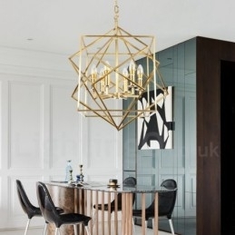 Candelabru cu pandantiv din alamă, retro, rustic, de lux, cu 6 lumini