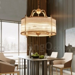 Candelabru cu pandantiv din alamă, retro, rustic, de lux, cu 5 lumini, cu abajur din sticlă