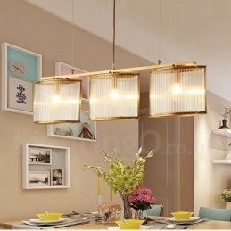 Candelabru cu suspendare din alamă, retro, rustic, de lux, cu 3 lumini, cu abajur din sticlă