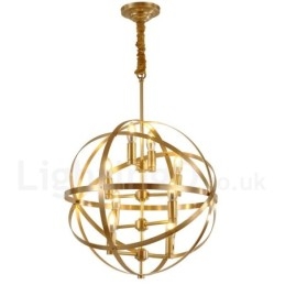 Candelabru cu pandantiv din alamă, retro, rustic, de lux, cu 8 lumini