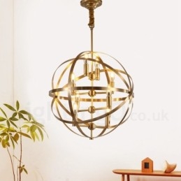 Candelabru cu pandantiv din alamă, retro, rustic, de lux, cu 8 lumini