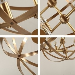 Candelabru cu pandantiv din alamă, retro, rustic, de lux, cu 8 lumini