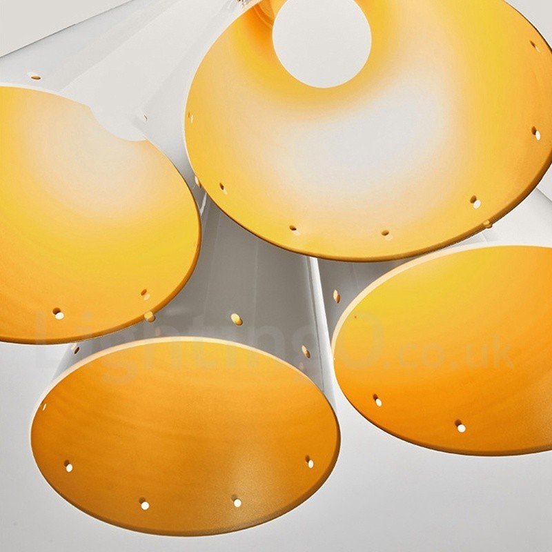 Lampă suspendată cu 4 lumini, retro, rustic, lux, din aliaj de aluminiu, cu abajur din aliaj de aluminiu