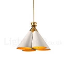 Lampă suspendată cu 4 lumini, retro, rustic, lux, din aliaj de aluminiu, cu abajur din aliaj de aluminiu