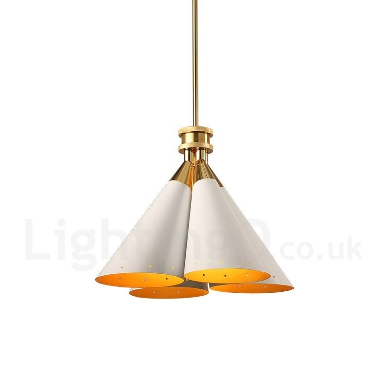 Lampă suspendată cu 4 lumini, retro, rustic, lux, din aliaj de aluminiu, cu abajur din aliaj de aluminiu