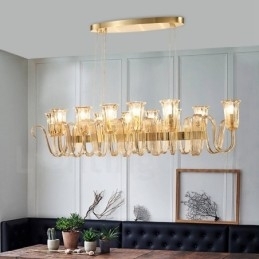 Lampă suspendată cu 12 lumini, retro, rustic, lux, din aliaj de aluminiu, cu abajur din sticlă