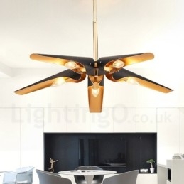 Lampă suspendată cu 5 lumini, retro, rustic, lux, din aliaj de aluminiu, cu abajur din aliaj de aluminiu