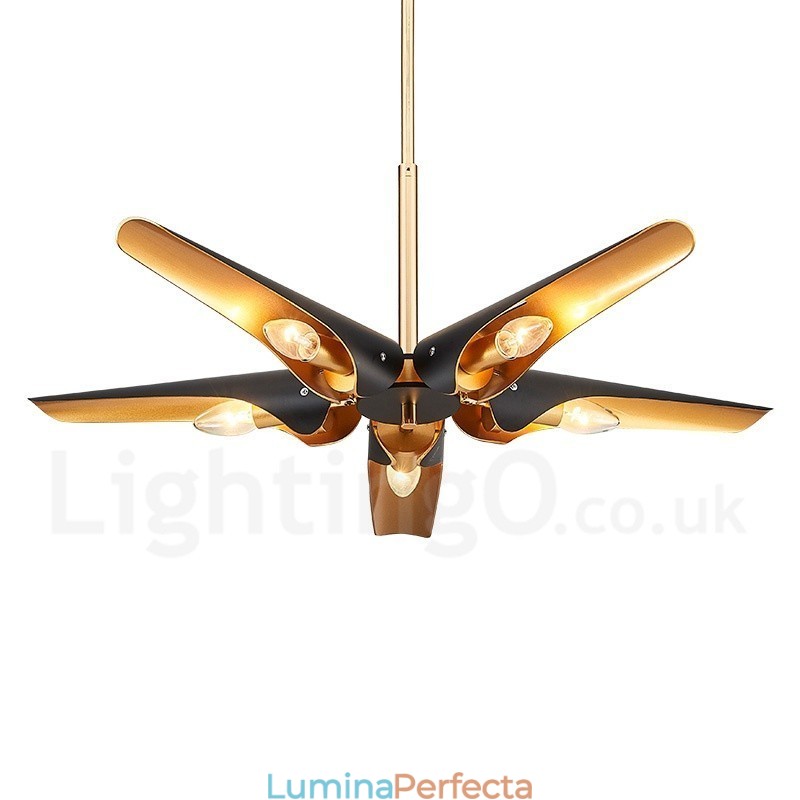 Lampă suspendată cu 5 lumini, retro, rustic, lux, din aliaj de aluminiu, cu abajur din aliaj de aluminiu