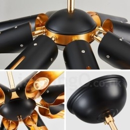 Lampă suspendată cu 5 lumini, retro, rustic, lux, din aliaj de aluminiu, cu abajur din aliaj de aluminiu