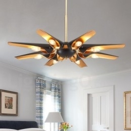 Lampă suspendată cu 8 lumini, retro, rustic, lux, din aliaj de aluminiu, cu abajur din aliaj de aluminiu