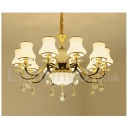 Candelabru cu pandantiv din cristal de lux retro rustic cu abajur din sticlă