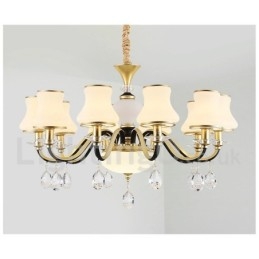 Candelabru cu pandantiv din cristal de lux retro rustic cu abajur din sticlă