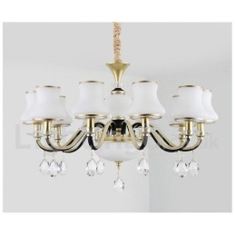 Candelabru cu pandantiv din cristal de lux retro rustic cu abajur din sticlă