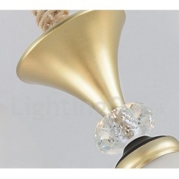 Candelabru cu pandantiv din cristal de lux retro rustic cu abajur din sticlă