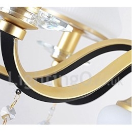 Candelabru cu pandantiv din cristal de lux retro rustic cu abajur din sticlă