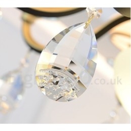 Candelabru cu pandantiv din cristal de lux retro rustic cu abajur din sticlă