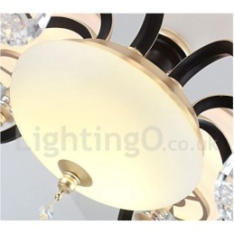 Candelabru cu pandantiv din cristal de lux retro rustic cu abajur din sticlă