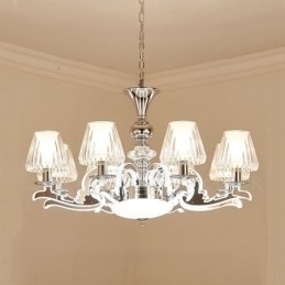 Candelabru cu pandantiv din cristal de lux retro rustic cu abajur din sticlă