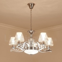 Candelabru cu pandantiv din cristal de lux retro rustic cu abajur din sticlă