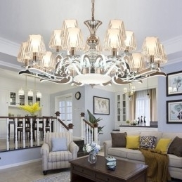 Candelabru cu pandantiv din cristal de lux retro rustic cu abajur din sticlă