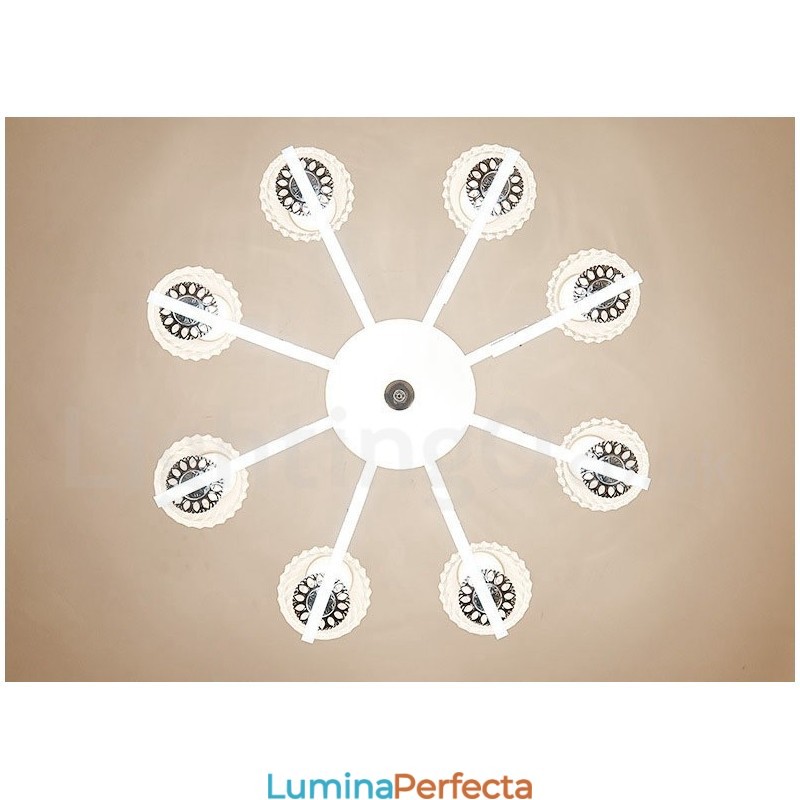 Candelabru cu pandantiv din cristal de lux retro rustic cu abajur din sticlă