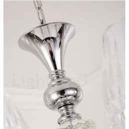 Candelabru cu pandantiv din cristal de lux retro rustic cu abajur din sticlă