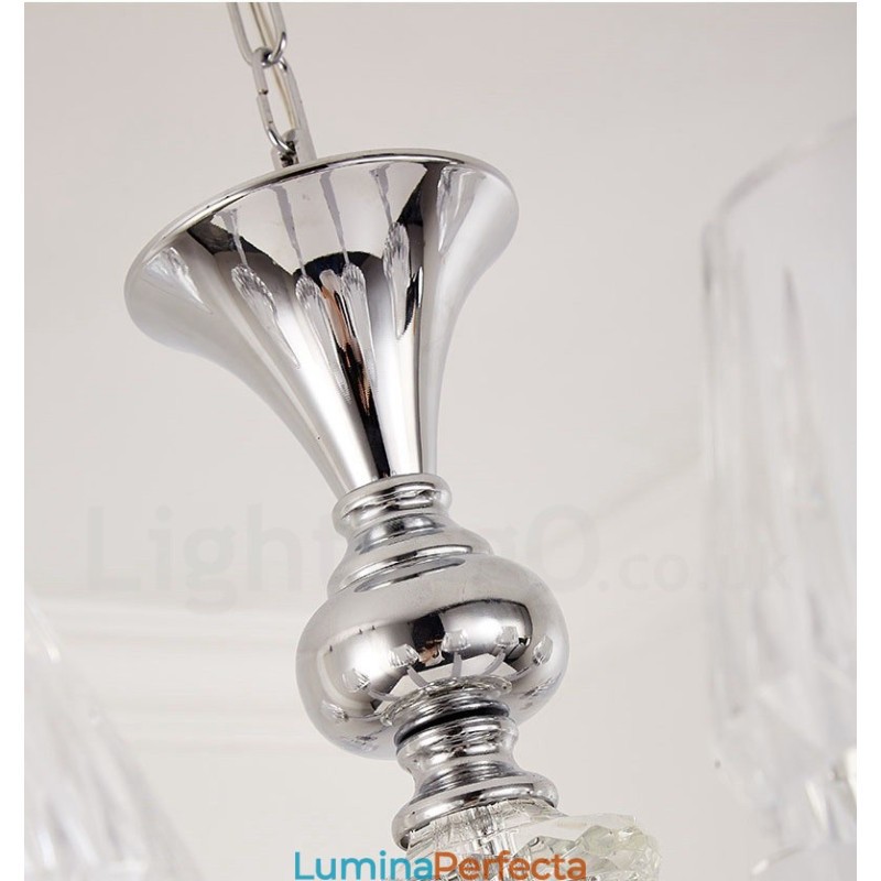 Candelabru cu pandantiv din cristal de lux retro rustic cu abajur din sticlă