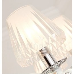 Candelabru cu pandantiv din cristal de lux retro rustic cu abajur din sticlă