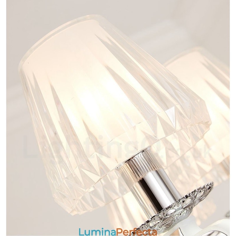 Candelabru cu pandantiv din cristal de lux retro rustic cu abajur din sticlă