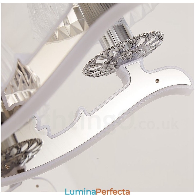 Candelabru cu pandantiv din cristal de lux retro rustic cu abajur din sticlă