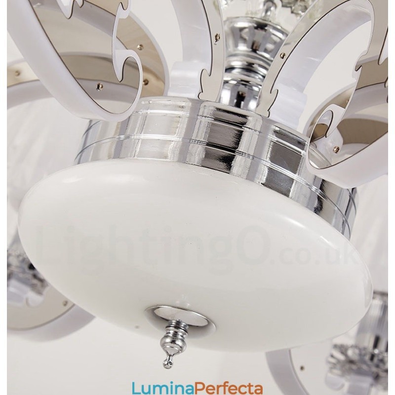 Candelabru cu pandantiv din cristal de lux retro rustic cu abajur din sticlă