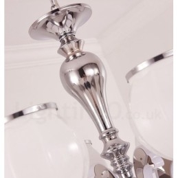 Candelabru cu pandantiv de lux, modern, contemporan, cu 8 lumini, cu abajur din sticlă