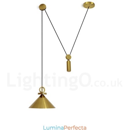 Plafoniera din alamă, în stil nordic, modern și contemporan, cu pandantiv, cupru pur