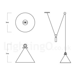 Plafoniera din alamă, în stil nordic, modern și contemporan, cu pandantiv, cupru pur
