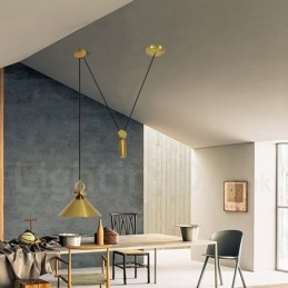 Plafoniera din alamă, în stil nordic, modern și contemporan, cu pandantiv, cupru pur