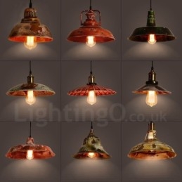 1 Lumină Rustic Lodge Retro Vintage Pendant Loft