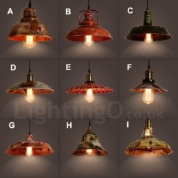 1 Lumină Rustic Lodge Retro Vintage Pendant Loft