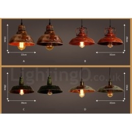 1 Lumină Rustic Lodge Retro Vintage Pendant Loft