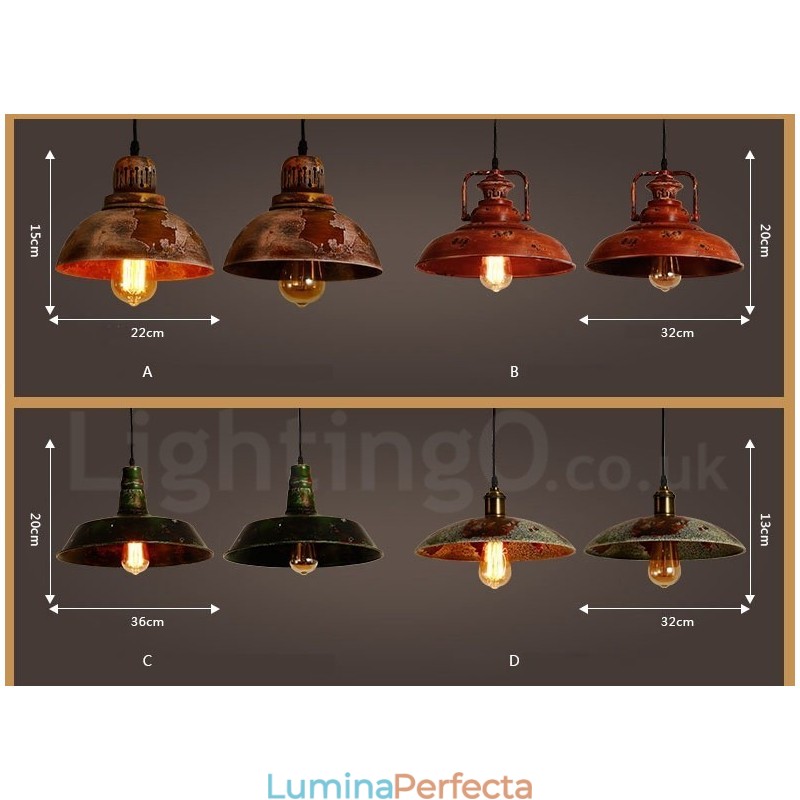 1 Lumină Rustic Lodge Retro Vintage Pendant Loft