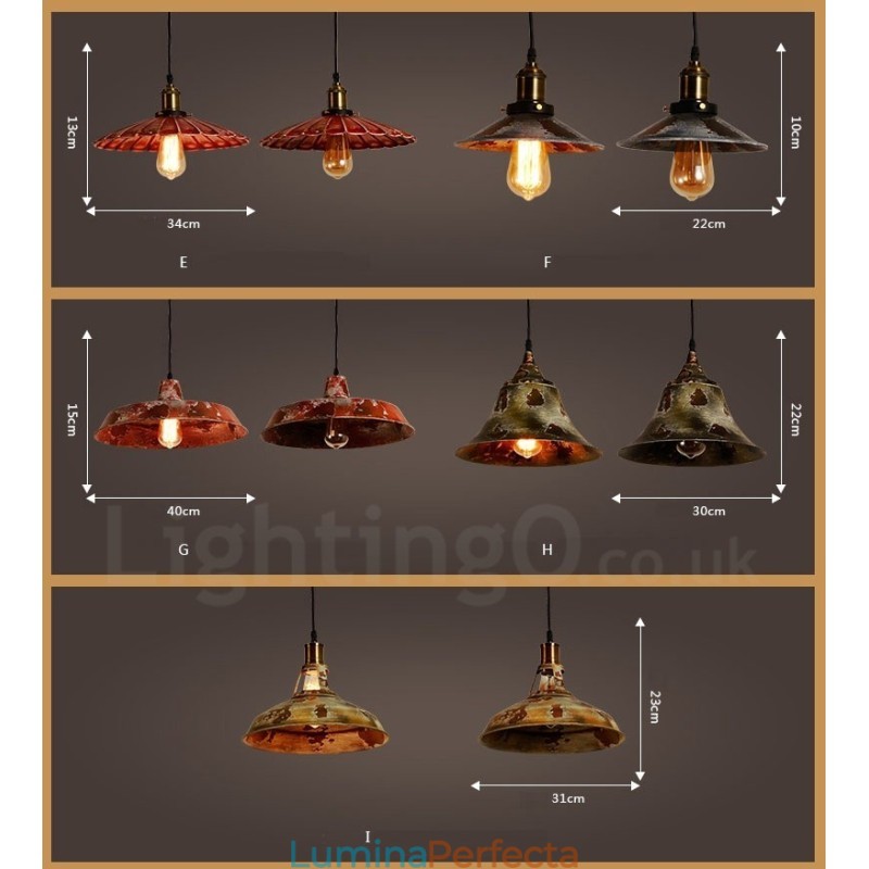 1 Lumină Rustic Lodge Retro Vintage Pendant Loft