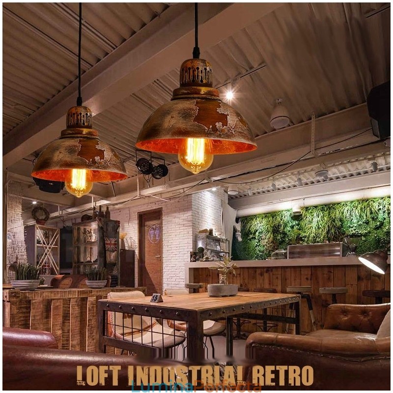 1 Lumină Rustic Lodge Retro Vintage Pendant Loft
