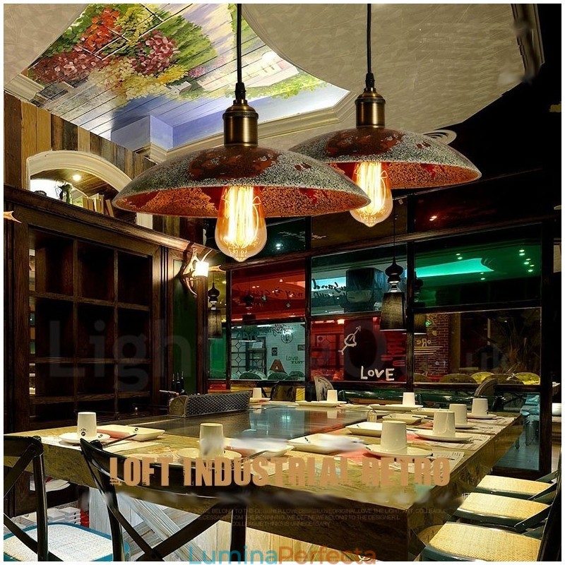 1 Lumină Rustic Lodge Retro Vintage Pendant Loft
