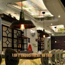 1 Lumină Rustic Lodge Retro Vintage Pendant Loft